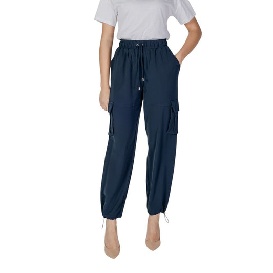 Liu Jo Blue Polyester Cargo Pants Liu Jo