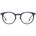 Lozza Black Unisex Glasses Frame with round full-rim metal design, black color, demo lenses, 48-21-140 size. Includes branded case.