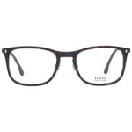 Lozza Brown Men Glasses Frame in full-rim square style with demo lenses, metal and plastic material, size 54-14-142, with branded case.