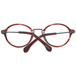 Lozza Burgundy Unisex Glasses Frame with metal and plastic material, full-rim design, and spring hinges shown from front and back view.