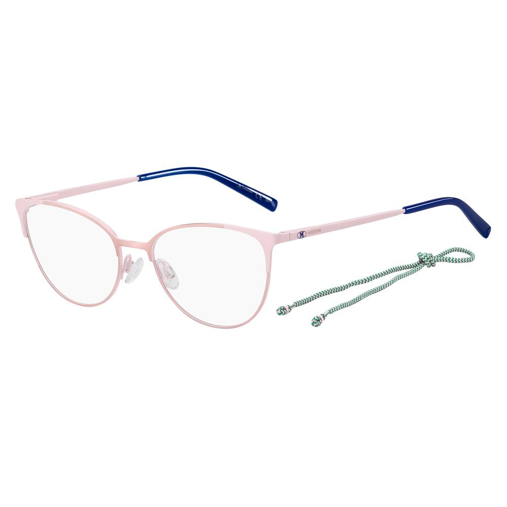 M Missoni Multicolor Metal Frames, pink metal glasses, lens/bridge/temple size 52/17/140 mm for women
