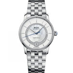 Elegant MIDO MOD. BARONCELLI watch with silver bracelet and sleek design.