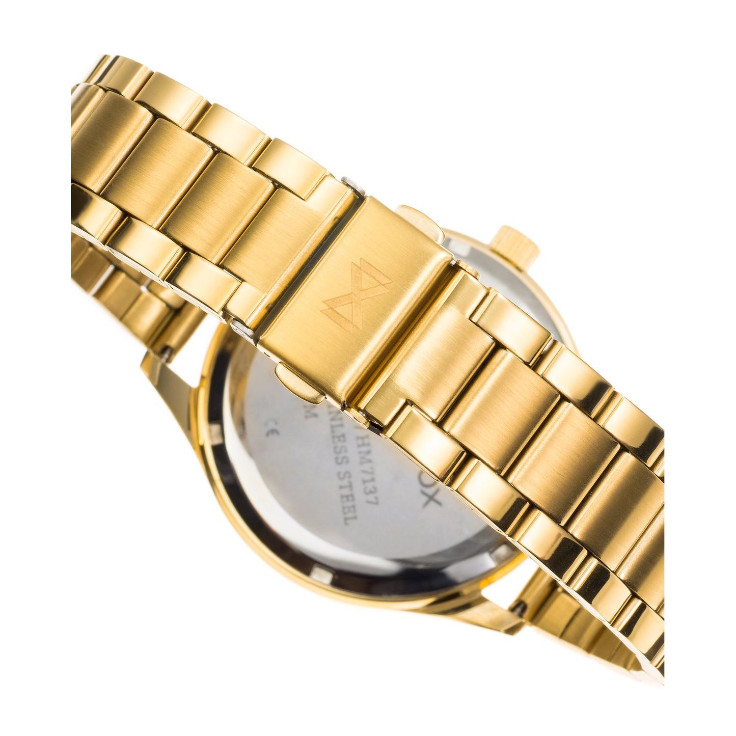 Gold strap of MARK MADDOX - NEW COLLECTION Mod. HM7137-07 watch for gents, featuring quartz analog movement and mineral dial.