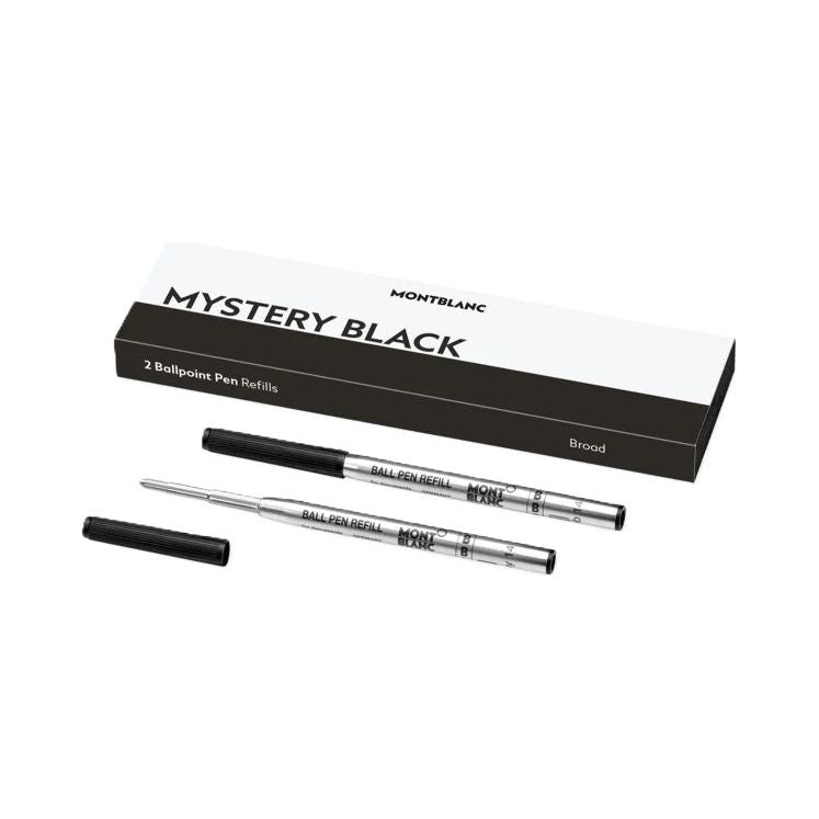 MONTBLANC Mod. MISTERY BLACK -  BALLPOINT PEN REFILLS - BROAD -2 PCS