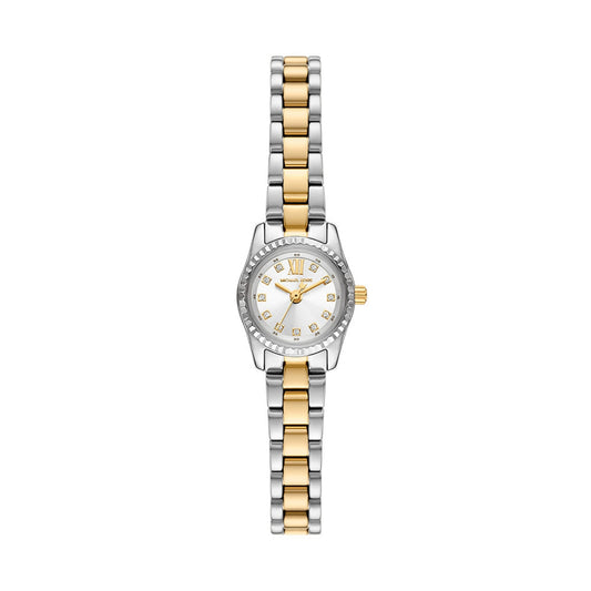 Alt Tag: Elegant timepiece MICHAEL KORS Mod. MIRCO LEXINGTON with a gold and silver two-tone bracelet design.