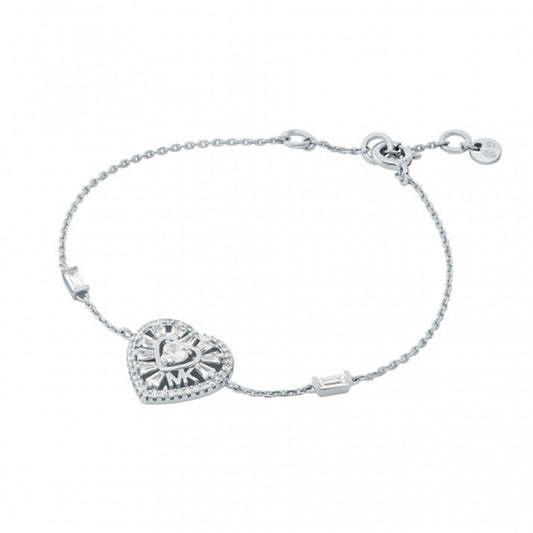 MICHAEL KORS PREMIUM SILVER COLLECTION Mod. HEART bracelet for ladies in Official Box, crafted from Silver 925°