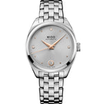 MIDO MOD. BELLUNA ROYAL LADY wristwatch for women, 33mm stainless steel case, automatic movement, sapphire dial, 5 ATM water resistance.