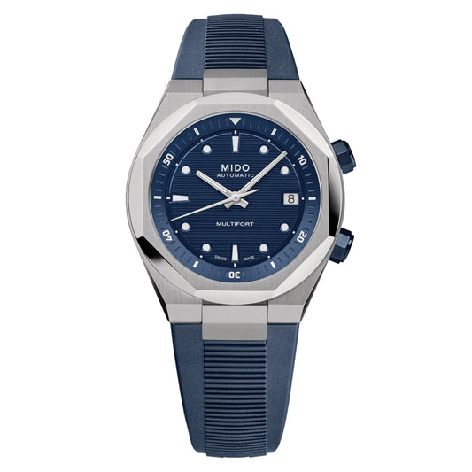 MIDO MOD. M047-507-17-041-00 luxury watch with blue dial and strap