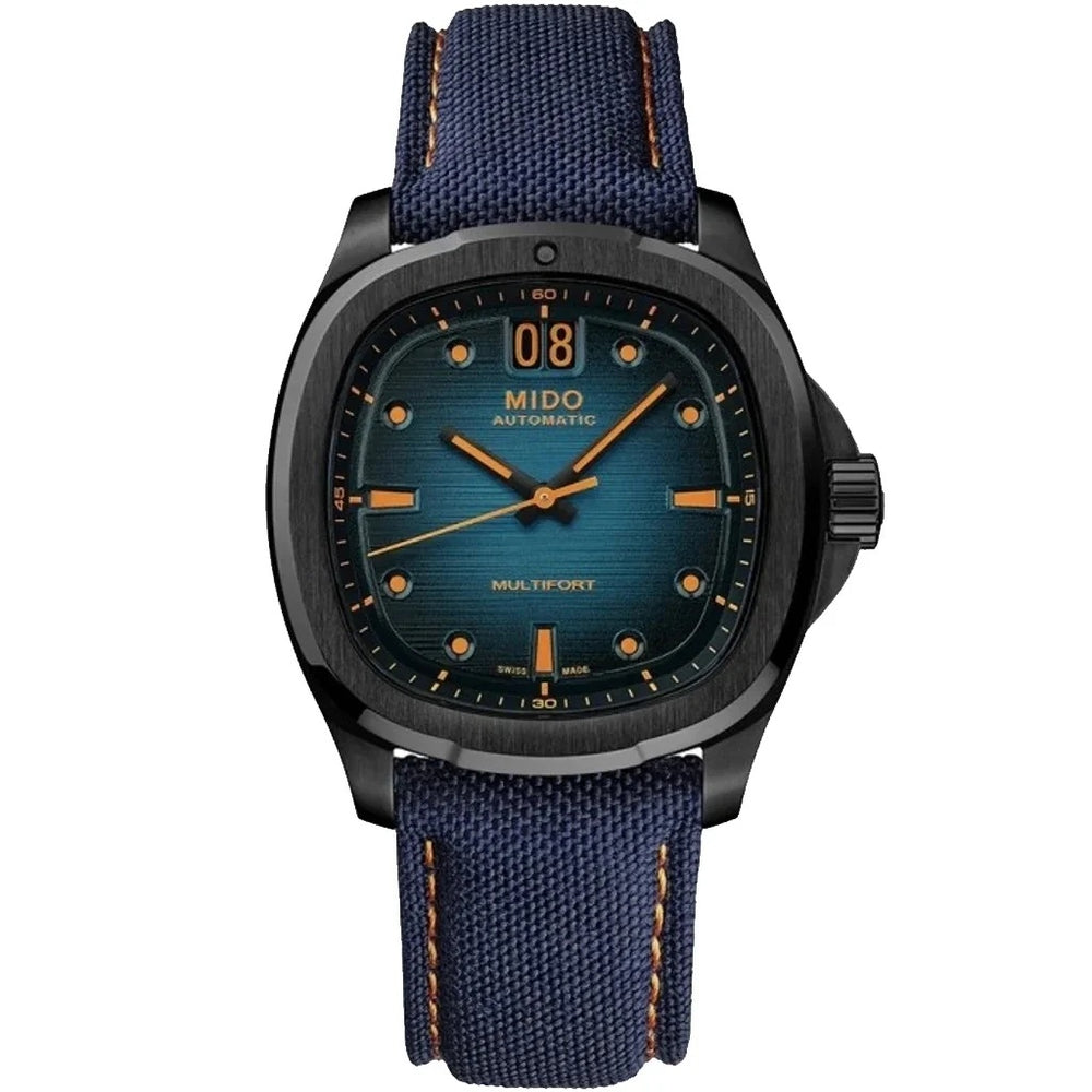 Blue and black MIDO MOD. M049-526-37-041-00 watch with fabric strap