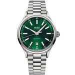 MIDO MOD. MULTIFORT PATRIMONY POWERWIND watch with green dial and silver stainless steel bracelet