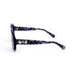 Unisex acetate sunglasses, MINIONS MOD. MIN22048 SHINY DARK BLUE, featuring a dark blue shiny frame, side view.