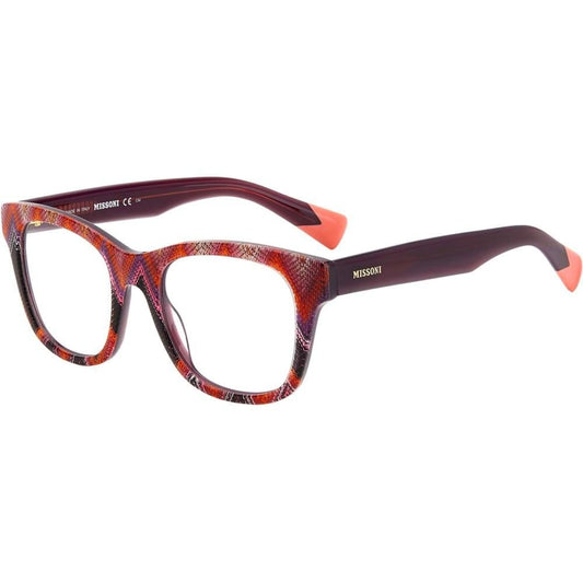 MISSONI MOD. MIS 0104 acetate ladies' eyeglasses with vibrant pattern and orange accents
