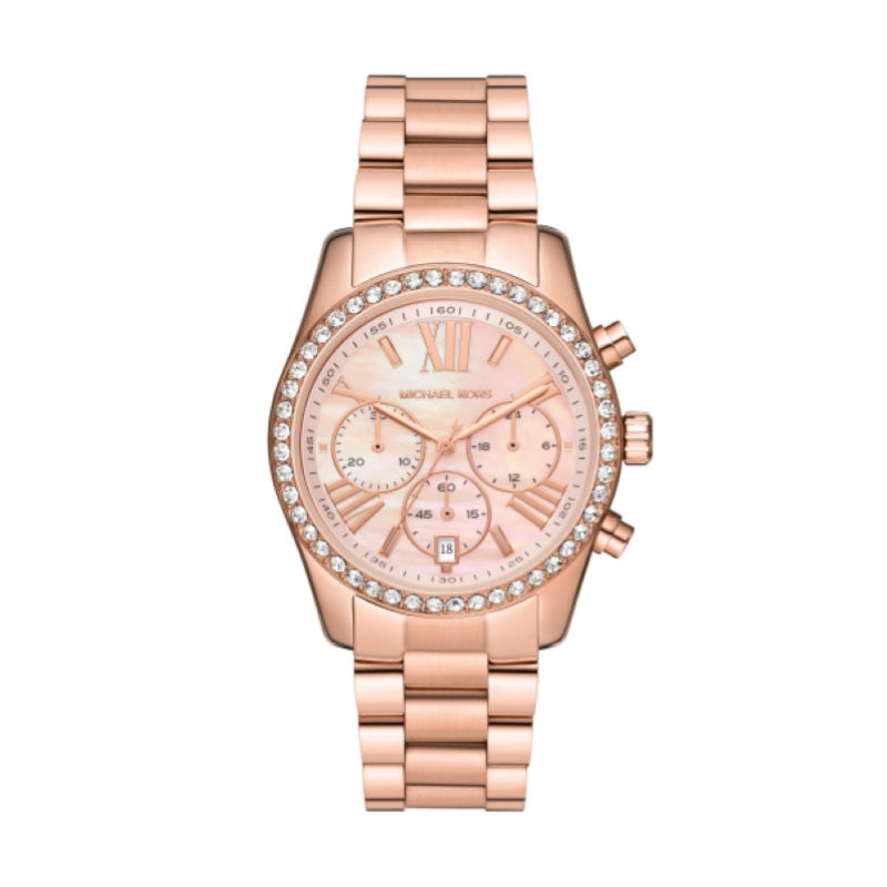 MICHAEL KORS Mod. LEXINGTON Rose Gold Ladies Wristwatch with Chronograph and Date Functions