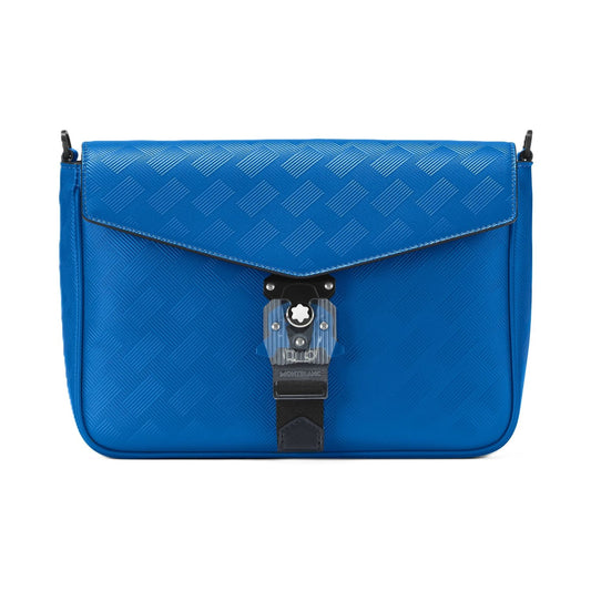 Blue MONTBLANC LEATHER Mod. EXTREME 3.0 ENVELOPE BAG - M LOCK 4810 made of premium leather for unisex, with official packaging.