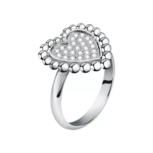 Heart-shaped silver ring MORELLATO MOD. SAUA14014 Size 14 for ladies with official box