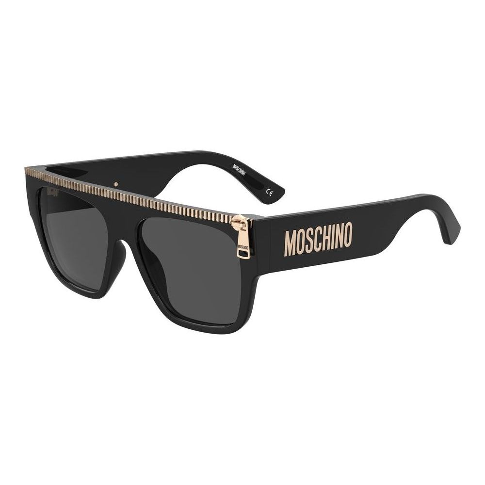 Gent's sunglasses featuring MOSCHINO MOD. MOS165_S design with black frame and gold accents.
