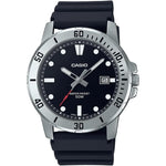 CASIO SPORT COLLECTION Mod. DIVER 50M - BLACK wristwatch with silicone strap, stainless steel case, 5 ATM water resistance, and quartz movement.