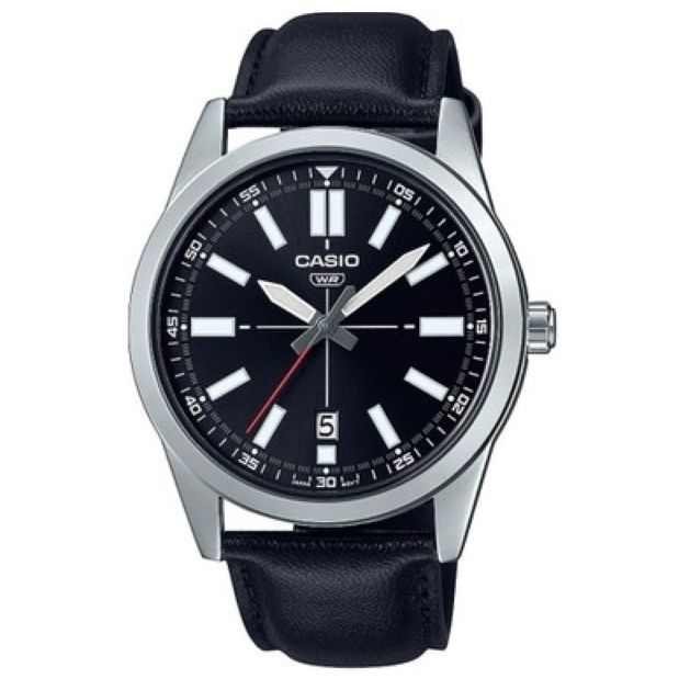 CASIO COLLECTION Mod. CASUAL DATE, LEATHER - BLACK