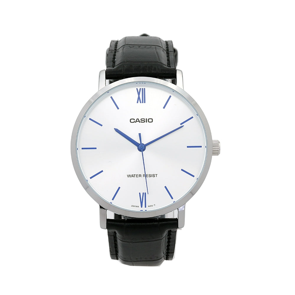 CASIO COLLECTION Mod. MINIMAL. LEATHER - BLACK WATCHES