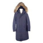 Made in Italy Blue Wool Men Raincoat