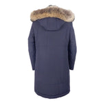 Made in Italy Blue Wool Men Raincoat