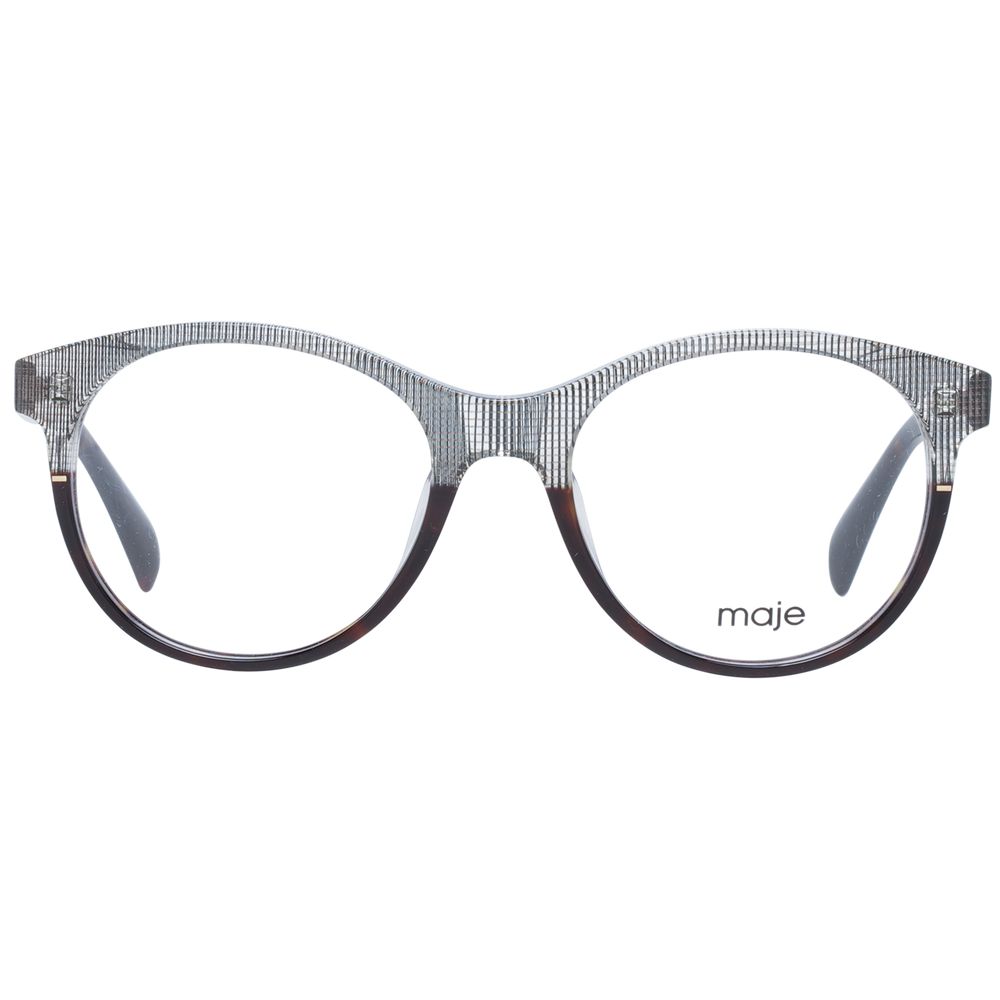 Maje Multicolor Women Glasses Frame with round plastic full-rim, size 51-18-140, includes branded case, ideal for women.