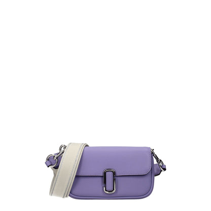 Marc Jacobs Purple Leather Crossbody Bag with adjustable strap and button closure.