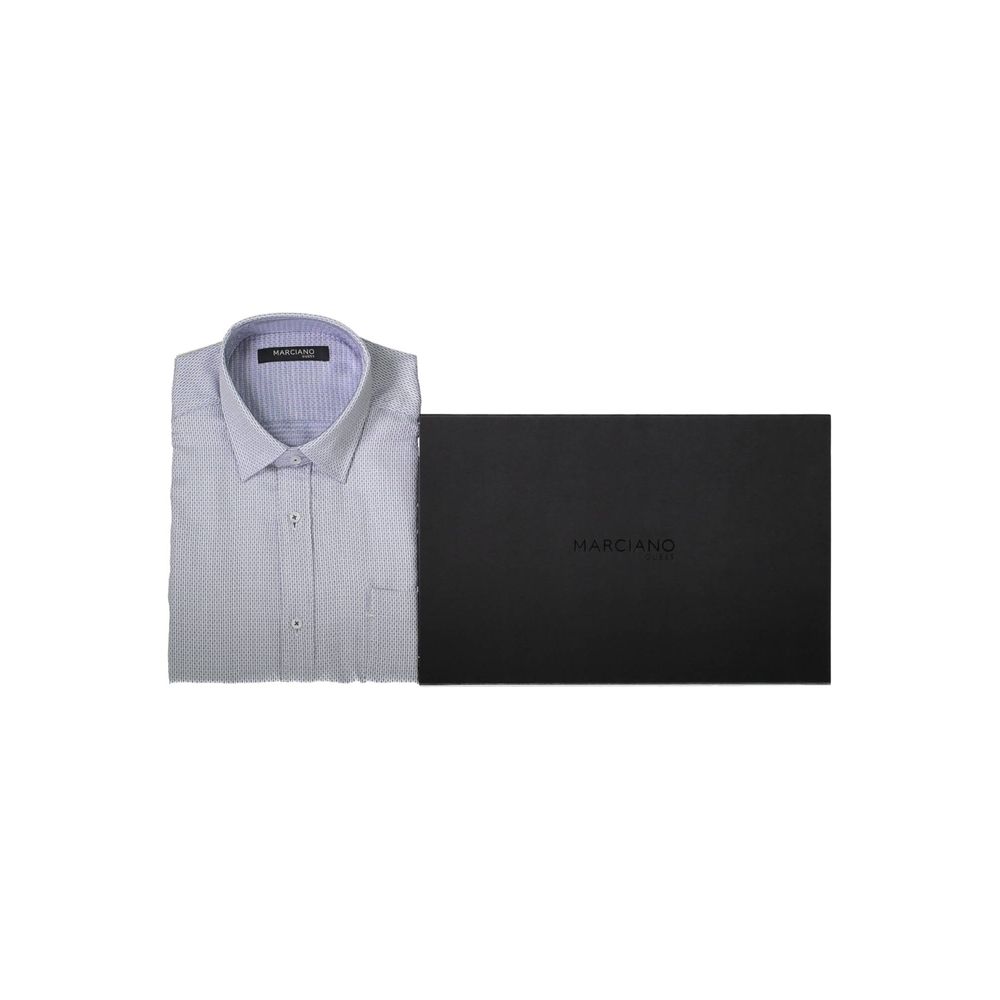 Marciano by Guess White Cotton Shirt displayed with Italian collar and single pocket.