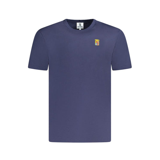 Marina Militare Blue Cotton T-Shirt, short sleeve, crew neck, embroidered logo
