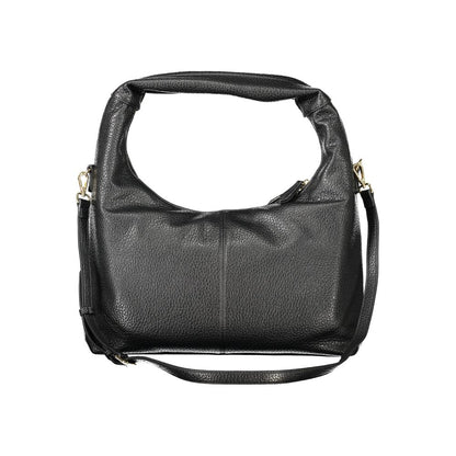 Mario Valentino Black Polyethylene Women Handbag with shoulder strap and single handle design