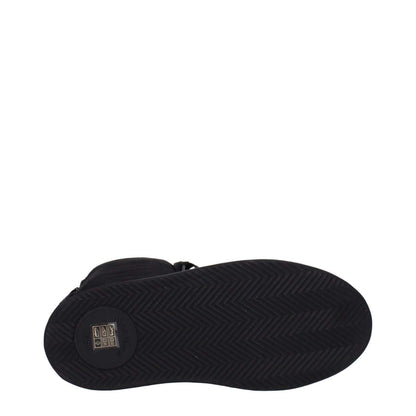 Sole view of Max Mara Black Fabric Lace-Up Boots with rubber sole and round toe, featuring a vintage effect and wedge heel.