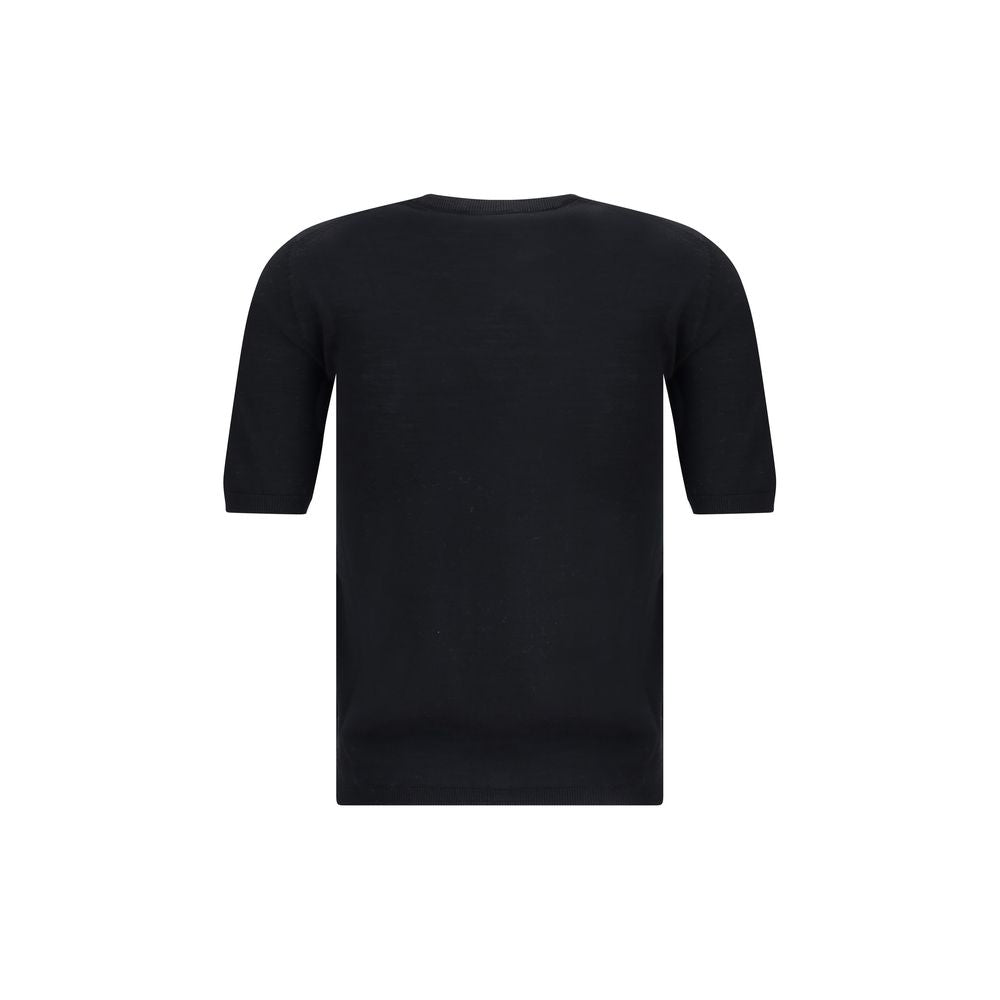Max Mara Black Fleece Wool Top