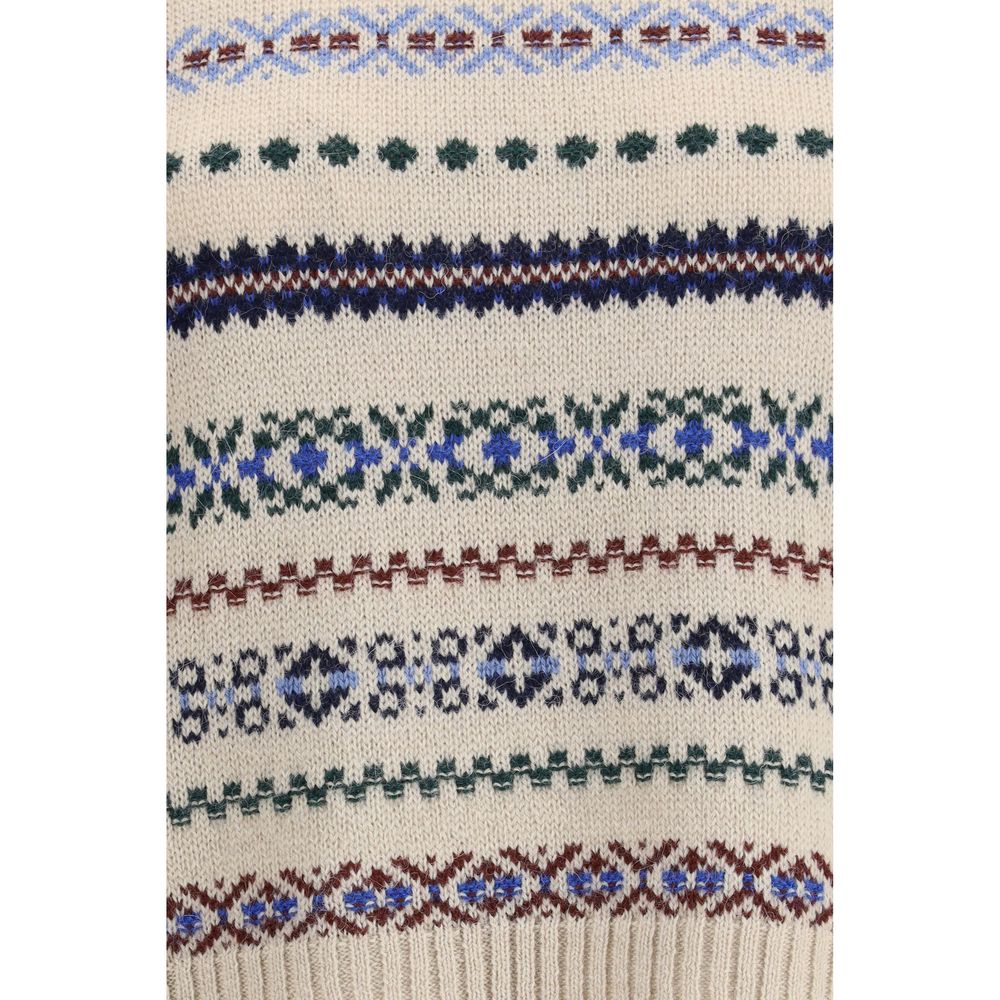 Pattern detail of the Max Mara Multicolor Marabou Sweatshirt showcasing intricate knit design in multiple colors.