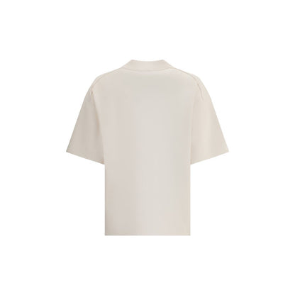 Max Mara White Polyester T-Shirt with ribbed crew neck and monochrome design, perfect for casual or chic looks, AW25 season.