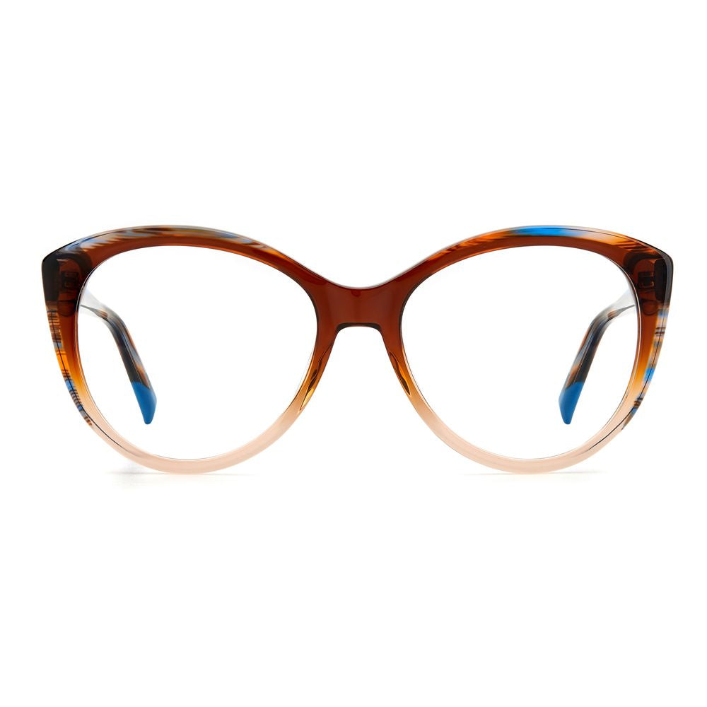 Missoni Brown Acetate Frames, horn color, women's glasses with 54/17/145mm dimensions, elegant design, high-quality acetate material.