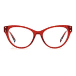 Missoni Burgundy Acetate Frames with 52/18/145mm dimensions for women, stylish and elegant cat-eye glasses.
