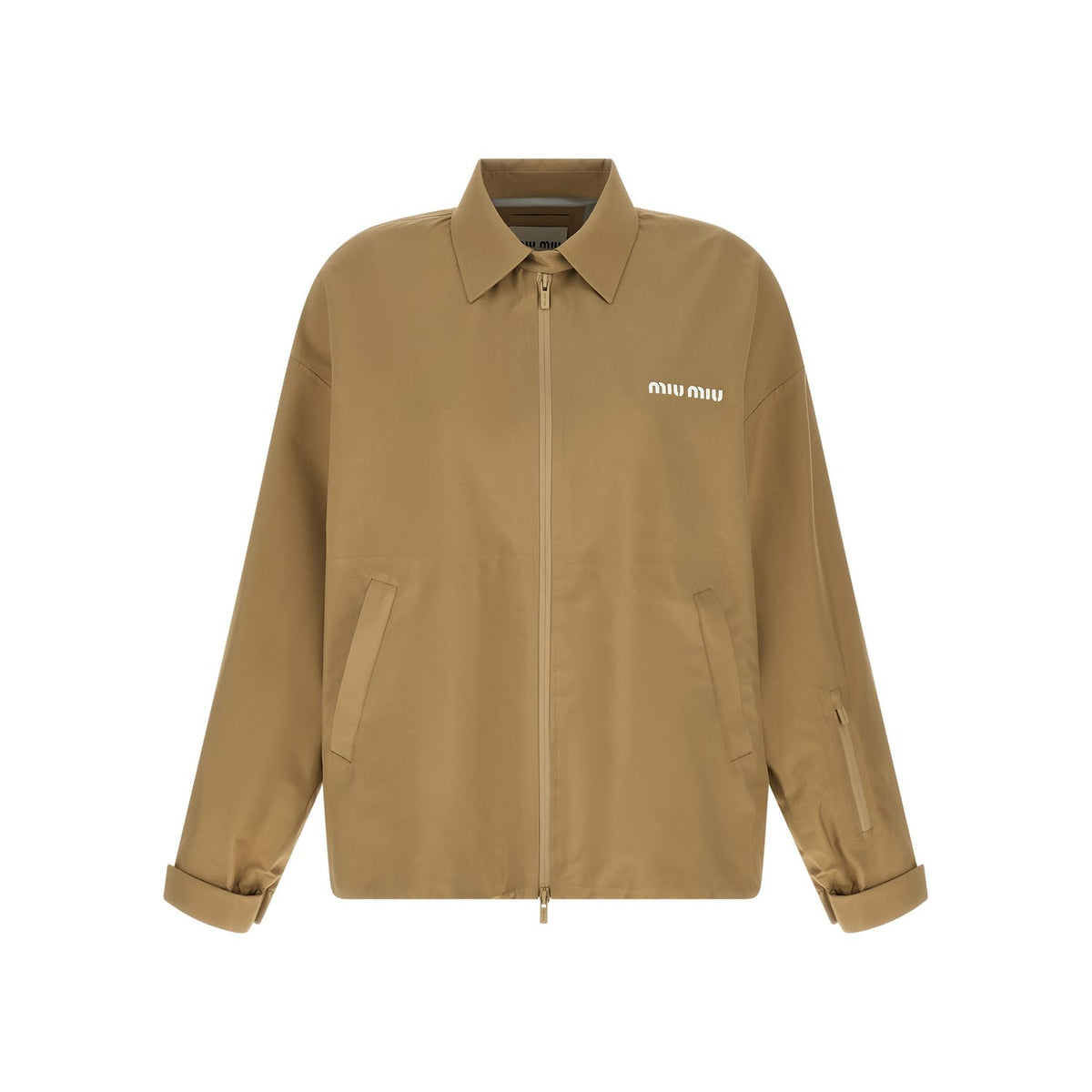 Miu Miu Beige Recycled Polyester Shell Jacket