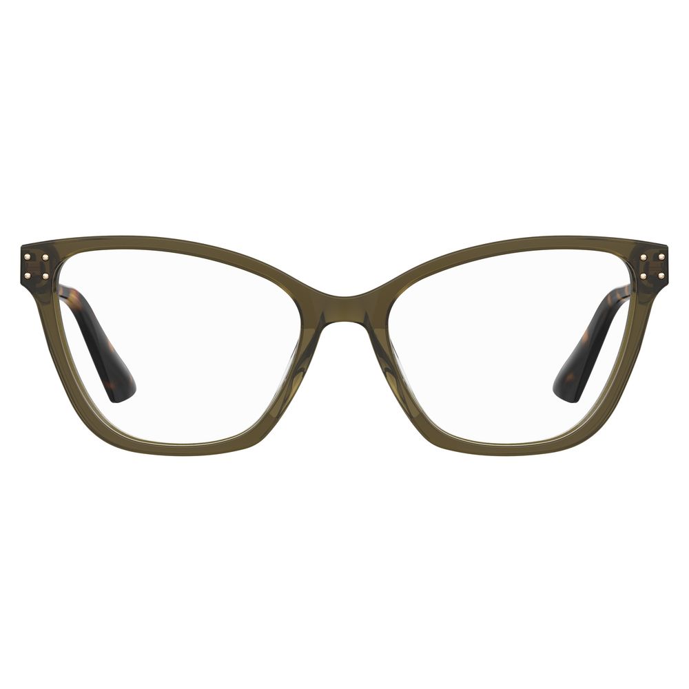 Moschino Bicolor Acetate Frames in khaki, women's glasses MOS595-3Y5, measures 54/17/140mm with durable acetate material.
