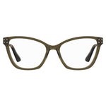 Moschino Bicolor Acetate Frames in khaki, women's glasses MOS595-3Y5, measures 54/17/140mm with durable acetate material.