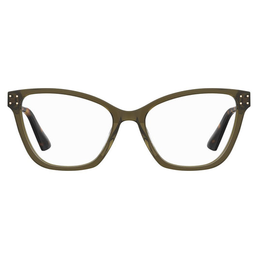 Moschino Bicolor Acetate Frames in khaki, women's glasses MOS595-3Y5, measures 54/17/140mm with durable acetate material.