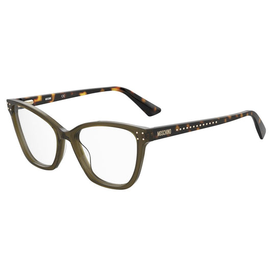 Moschino Bicolor Acetate Frames khaki women's glasses MOS595-3Y5, 54/17/140 mm with unique design.