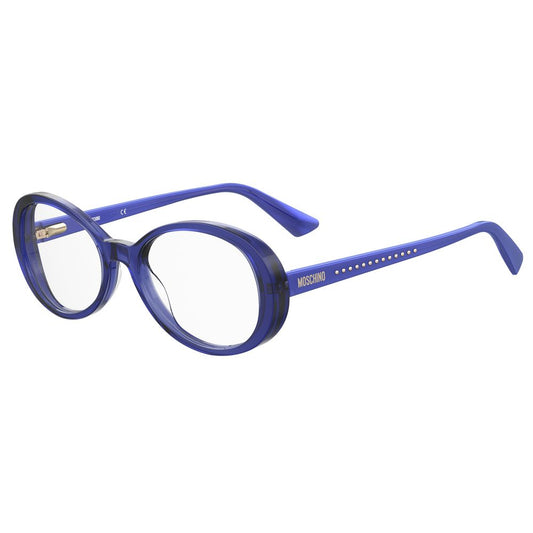 Moschino Blue Acetate Frames - Women's glasses MOS594-PJP with sizes 54/18/140mm, featuring blue acetate material.