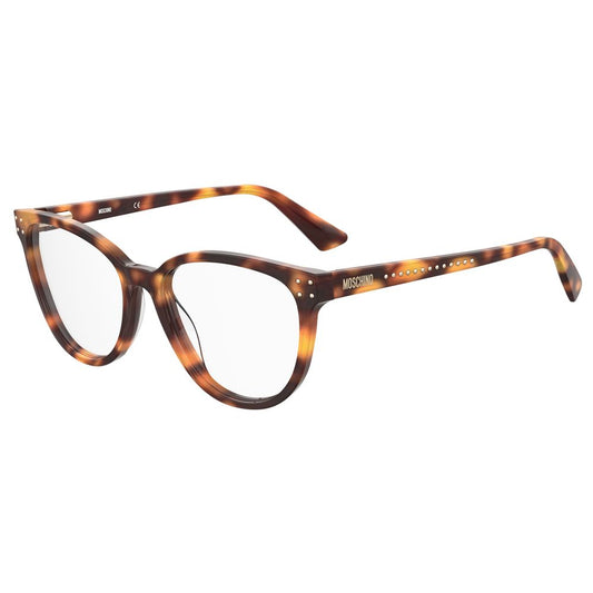 Moschino Brown Acetate Frames - Women's Havana Style, Model MOS596-05L, Size 54/17/140 mm