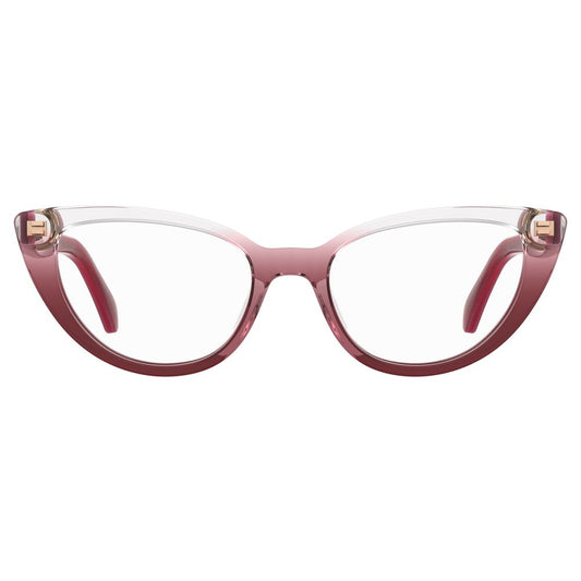 Moschino Red Acetate Frames - Women's Crystal Red Glasses MOS605-6XQ, Stylish Fashion Eyewear, Lens/Bridge/Temple: 51/18/140 mm