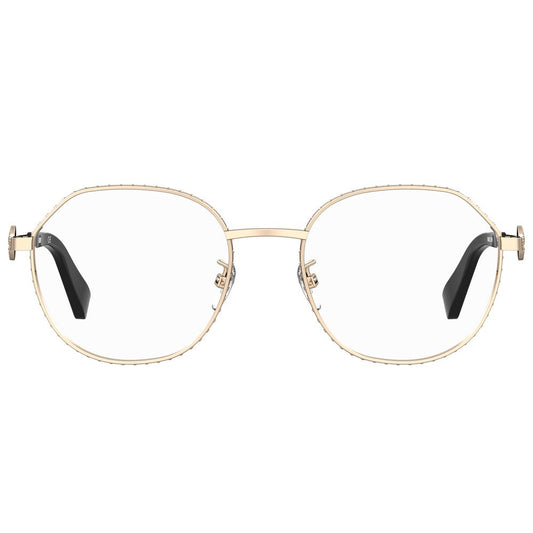 Moschino Rose Gold Metal Frames MOS586-000 women's eyeglasses, square design, metal material, rose gold color, size 52/18/140 mm