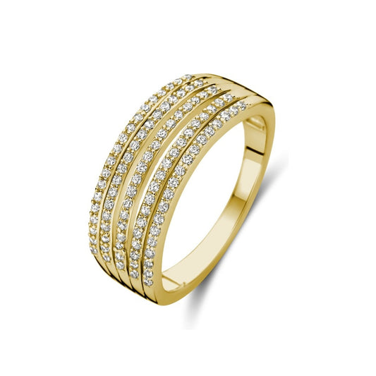 Gold diamond ring showcasing NEW BLING Mod. 9NB-1431-56 design with elegant sparkle and craftsmanship.