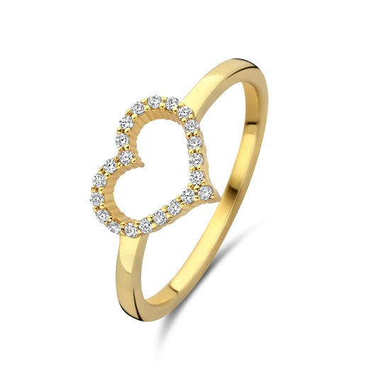 NEW BLING Mod. 9NB-1447-54 heart-shaped gold ring with diamonds