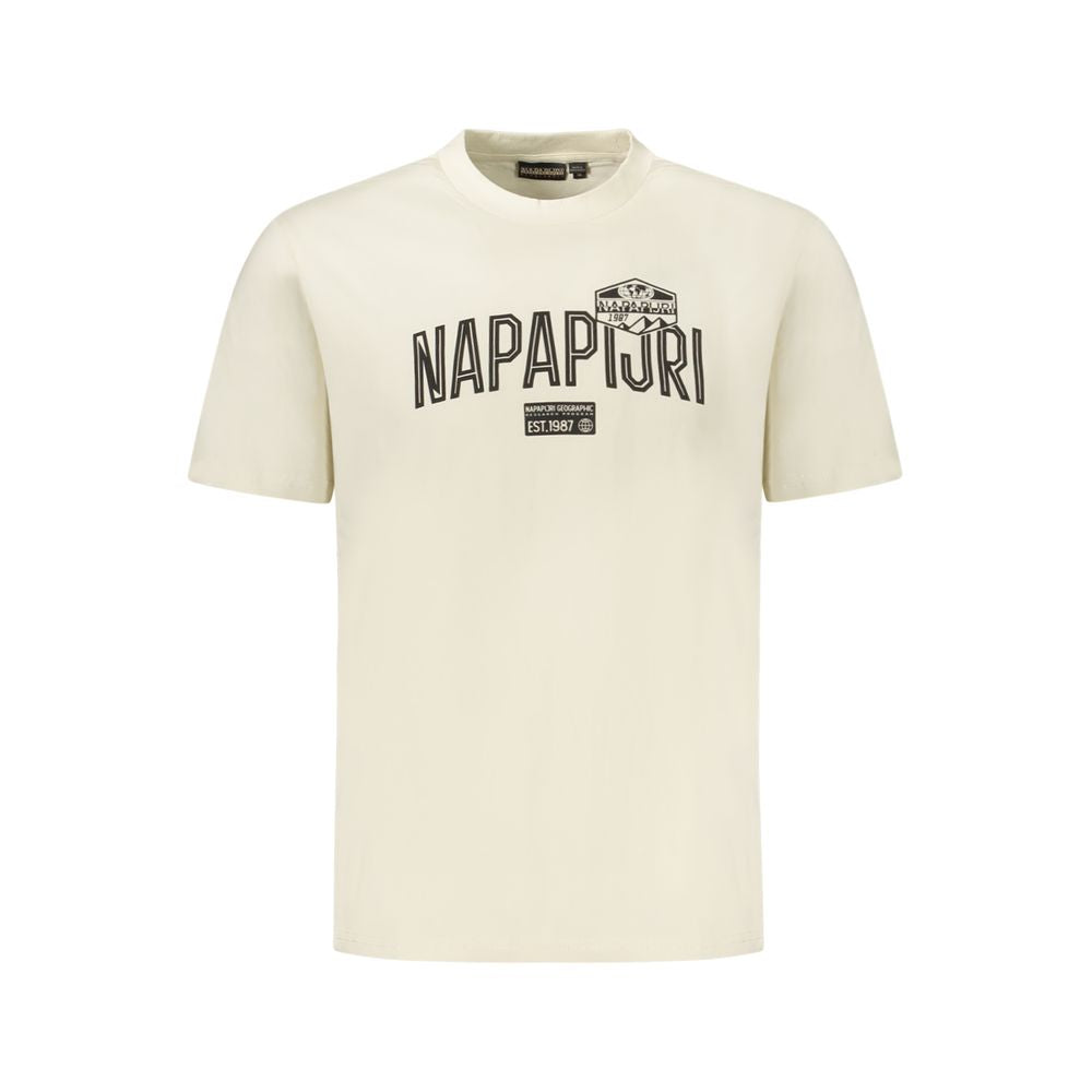 Napapijri Beige Cotton Men T-Shirt