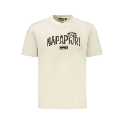 Napapijri Beige Cotton Men T-Shirt