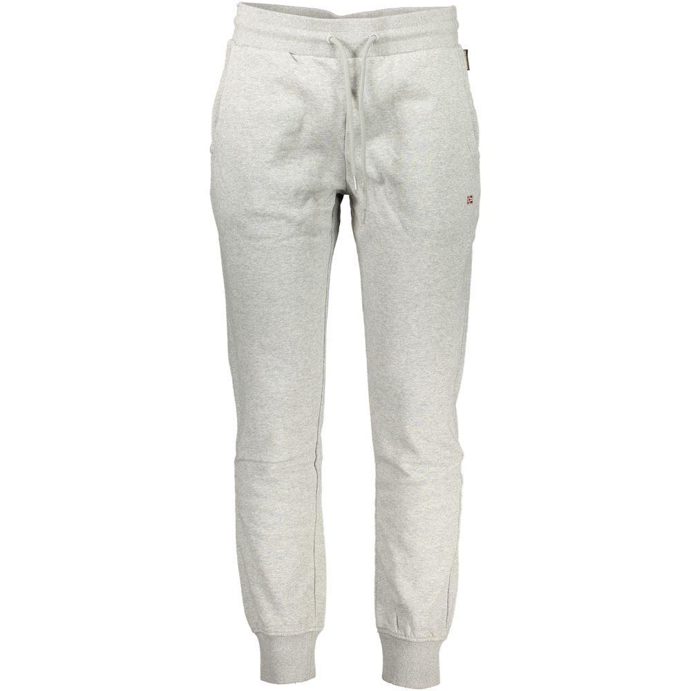 Napapijri Grigio Cotton Men's Sweatpants with elastic waist and three pockets.